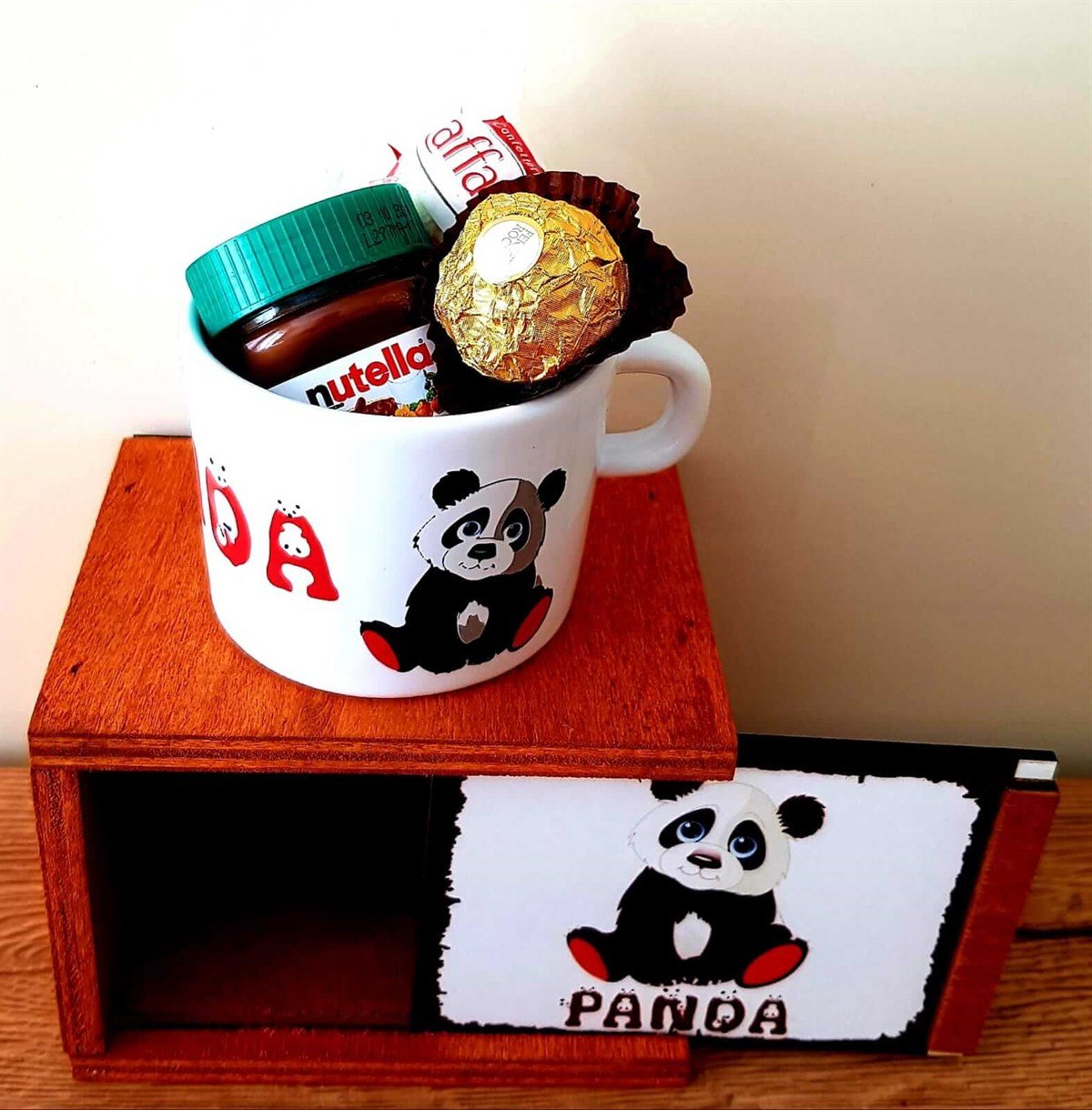 Rocher Raffaello Nutella Ve Panda Kutulu Kahve  Kupası  Hediye Seti HEDİYE