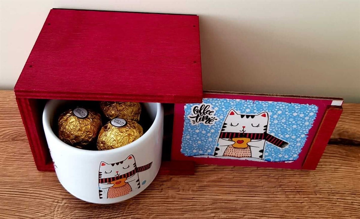 Ferrero Rocher  Çikolata Ve Minnoş Kedi Kutulu Kahve Kupası Hediye Seti HEDİYE