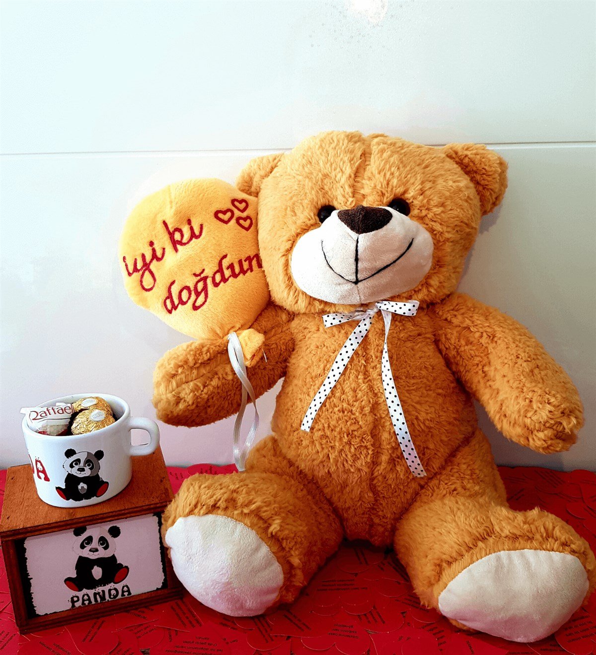 Doğum Günü Hediyesi  Rocher ve Raffaello Çikolata Kutulu Panda Kupa Hediye Seti HEDİYE