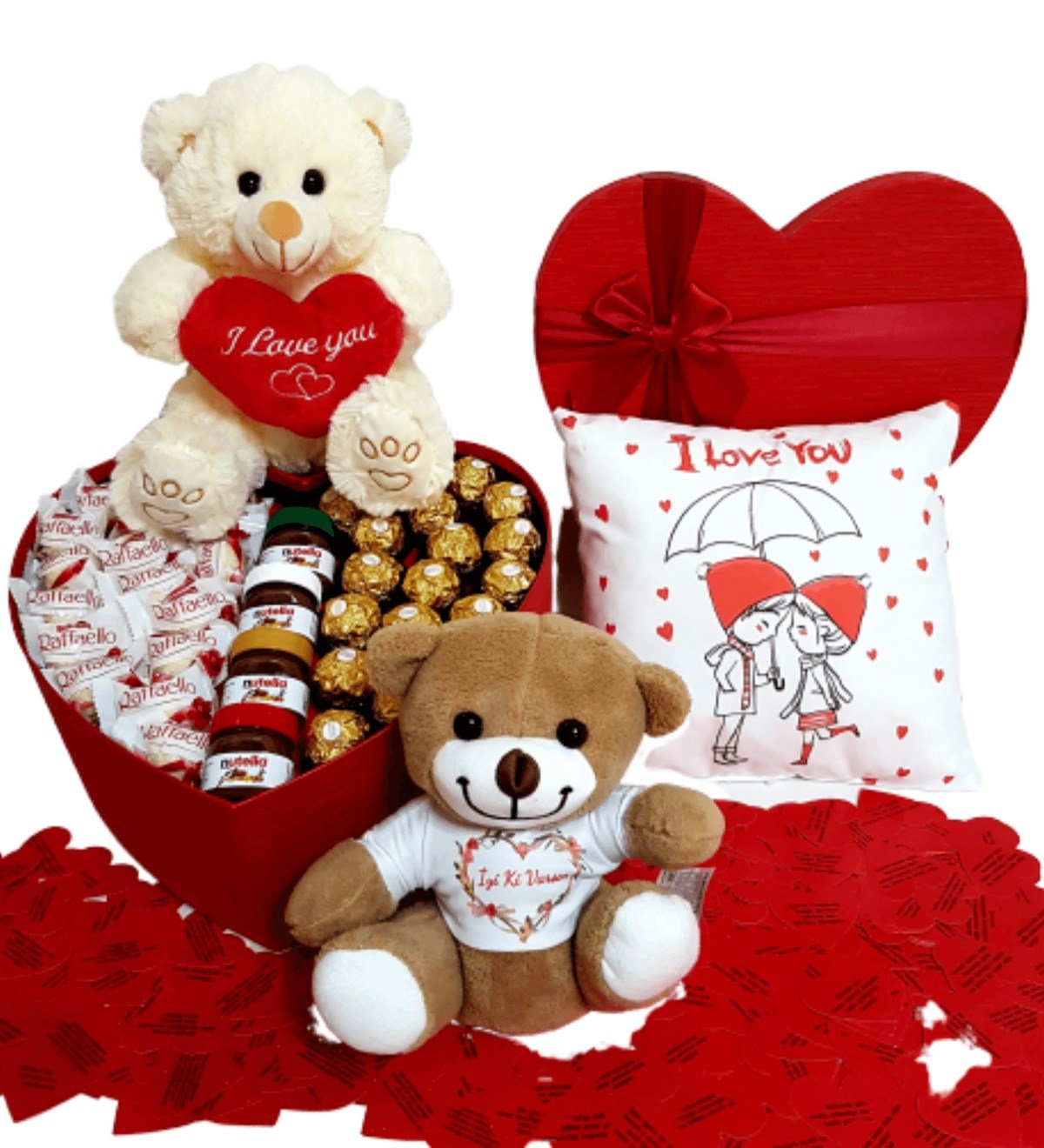 Sevgiliye Hediye Kalp Kutu Karışık Çikolata I Love You Mesaj Ayıcık Sevgi Sözler HEDİYE