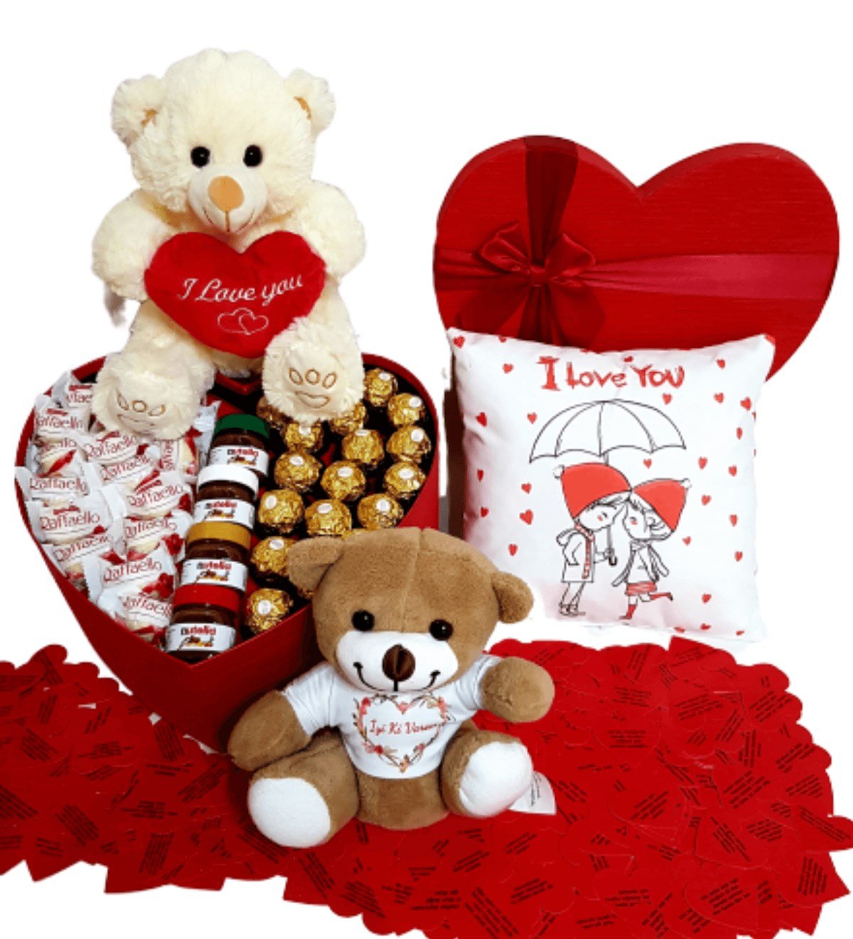 Sevgiliye Hediye Kalp Kutu Karışık Çikolata I Love You Mesaj Ayıcık Sevgi Sözler HEDİYE