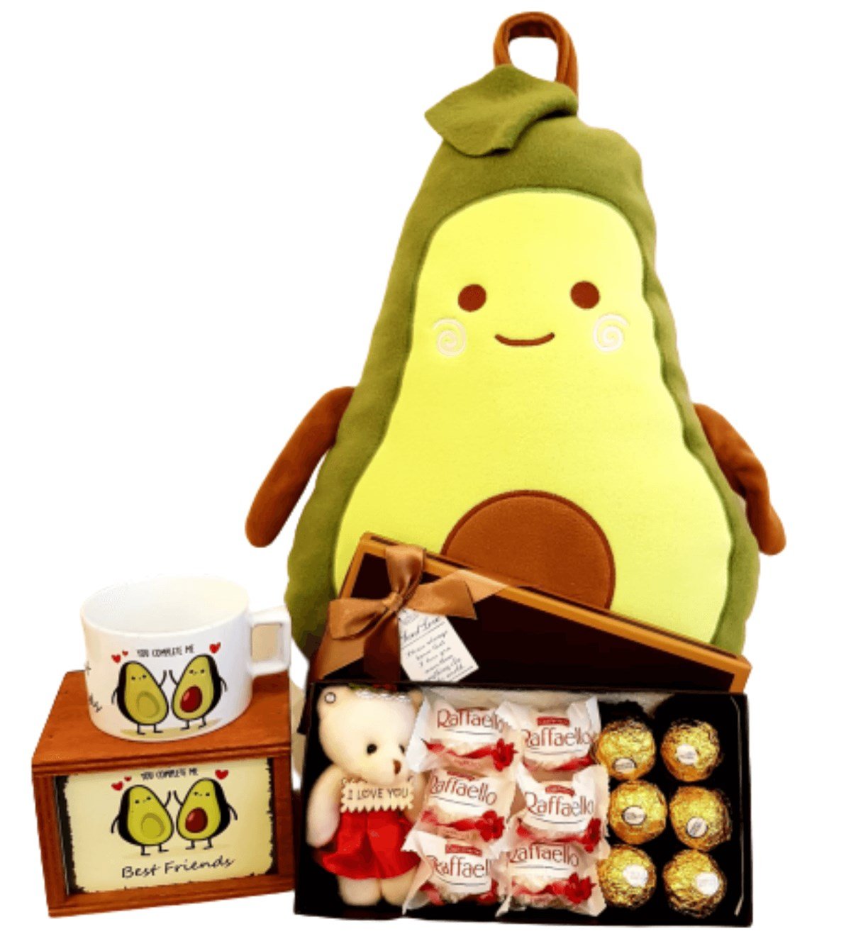 Sevgiliye Hediye Nisa'nın Avokado Yastığı Ve Kupası Karışık Ferrero Çikolata Set HEDİYE