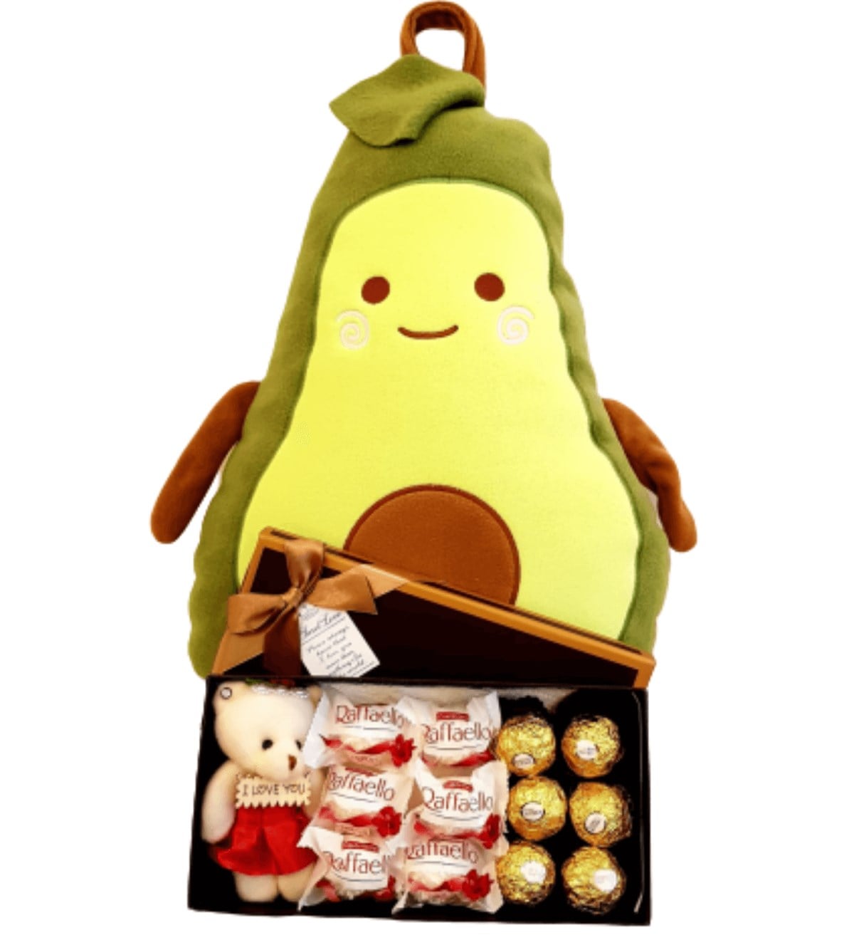 Sevgiliye Hediye Nisa'nın Avokado Yastığı Karışık Ferrero Çikolata Set HEDİYE