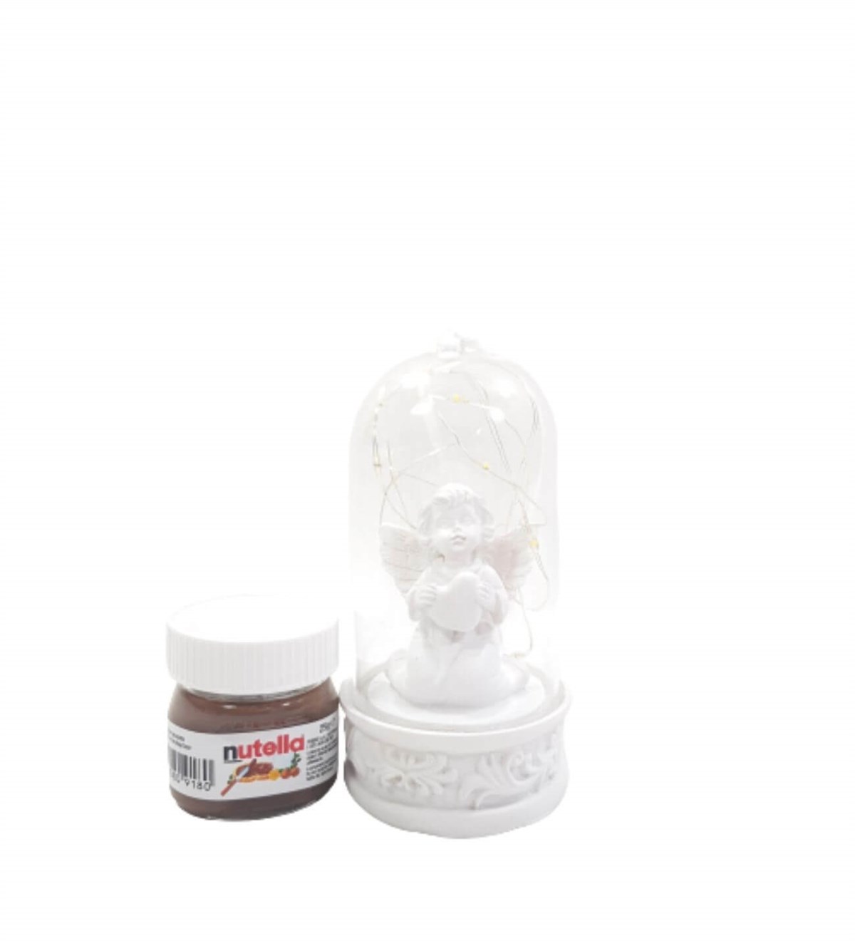 Kişiye Özel Masum Melek Işıklı Fanus Mini Nutella Hediye Seti Hediye Setleri