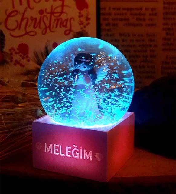 Kişiye Özel Fotoğraflı Pembe Peri Meleğim Kar Küresi Arkadaşa Hediye BANYO GURUBU