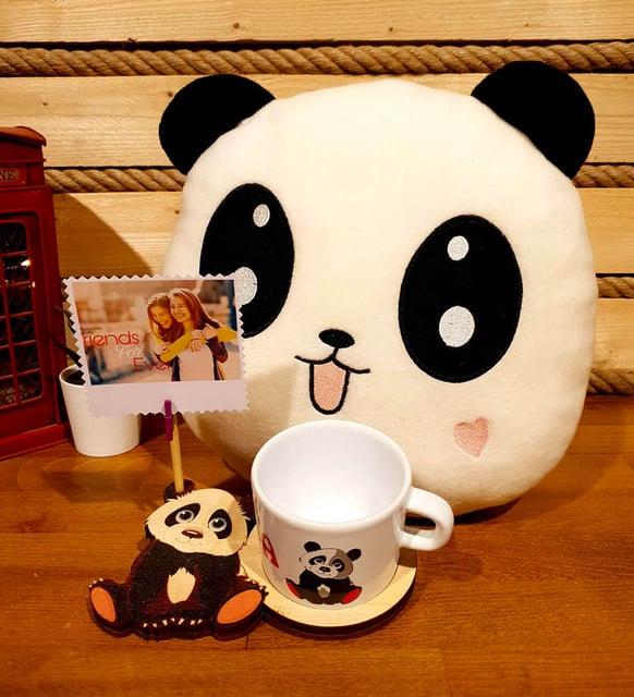 3D Sevimli Panda Polar Yastık Ve Sevimli Panda Arkadaşa Hediye BANYO GURUBU