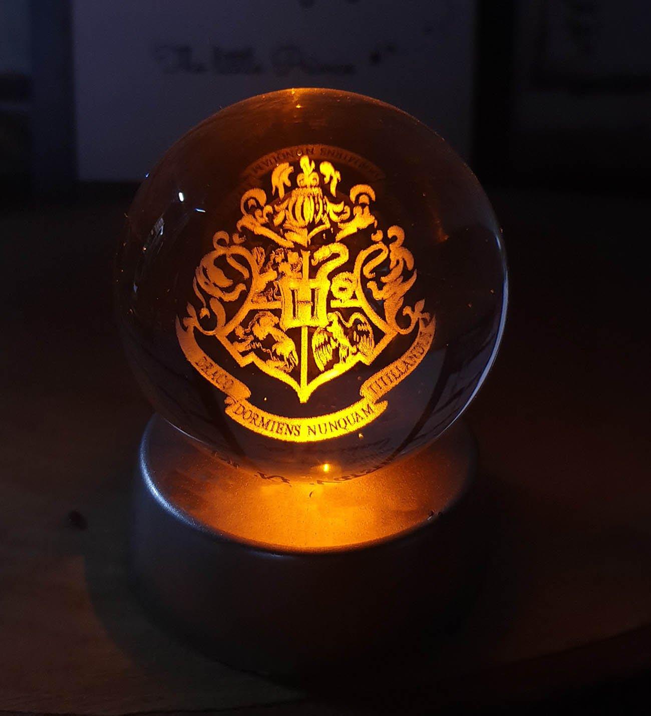 Renk Değiştiren 3D Harry Potter Hogwarts Işıklı Kristal Küre BANYO GURUBU
