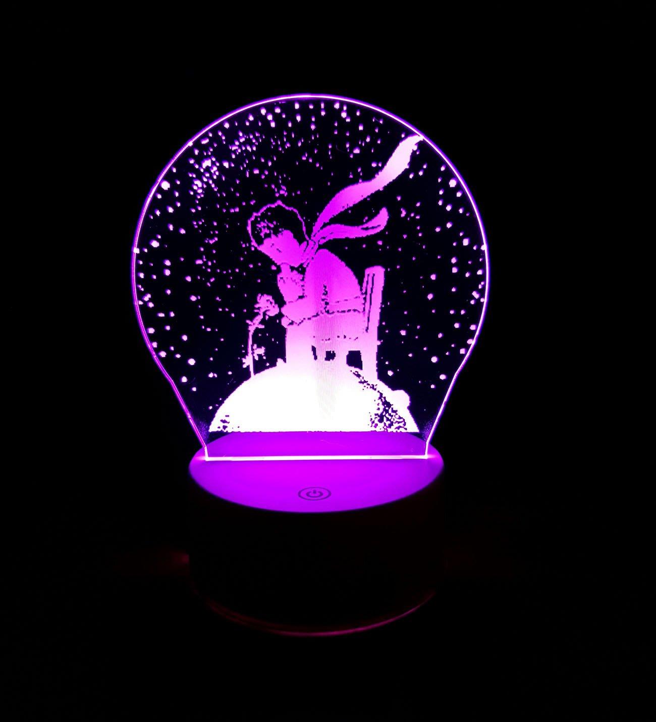 7 Renk Küçük Prens Sihirli 3D Dounmatik Gece Lambası BANYO GURUBU