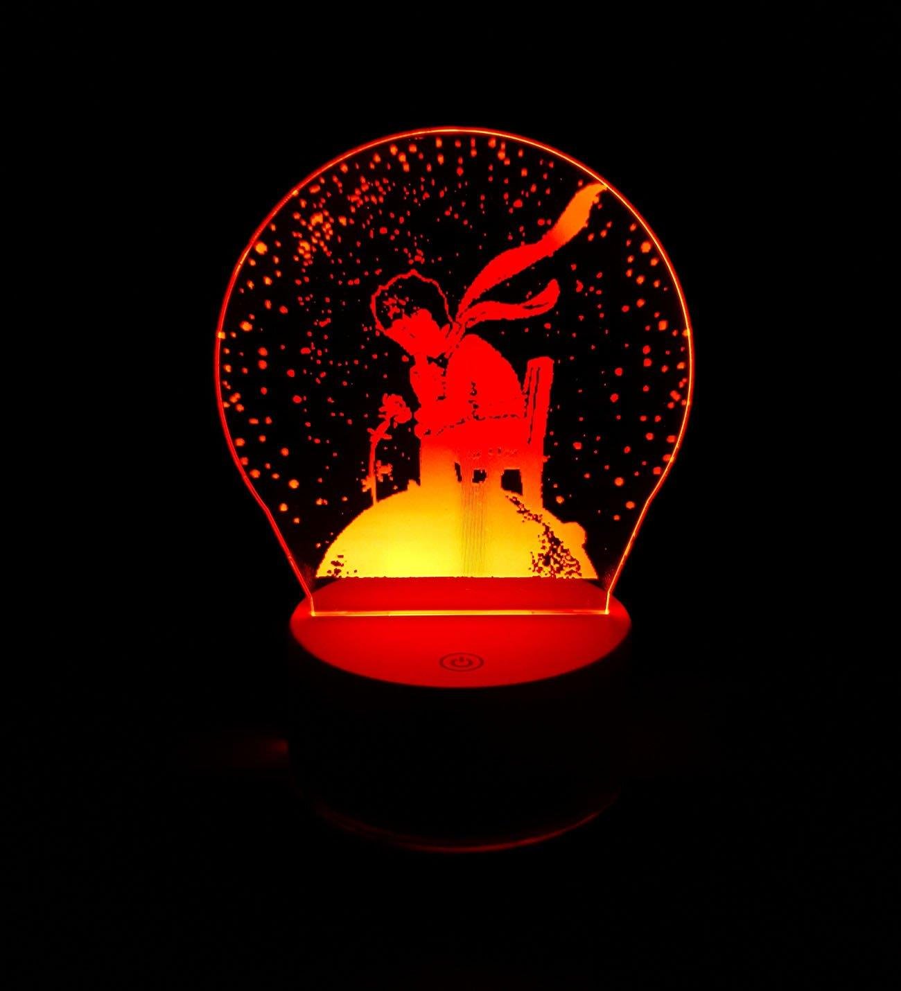 7 Renk Küçük Prens Sihirli 3D Dounmatik Gece Lambası BANYO GURUBU