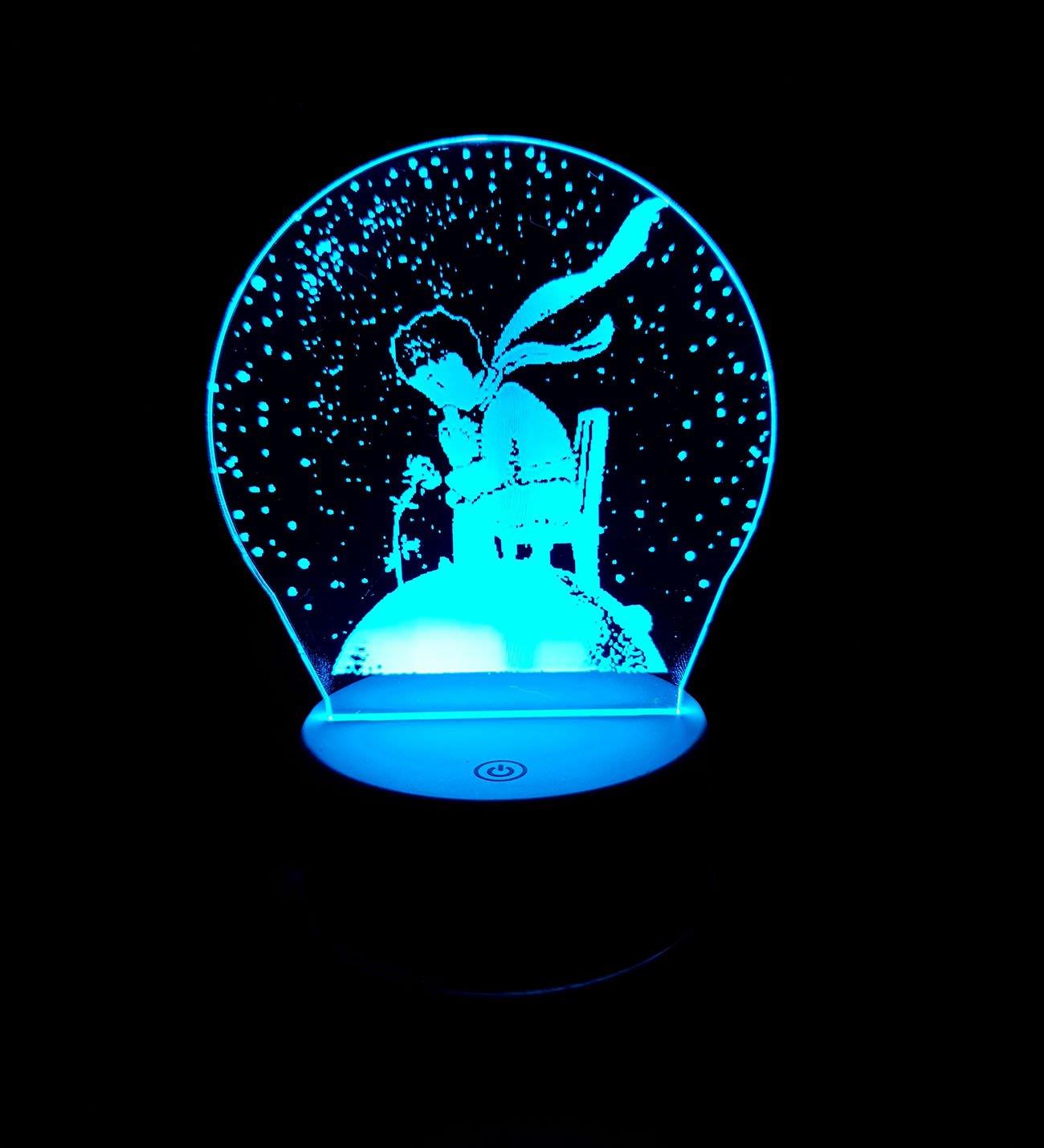 7 Renk Küçük Prens Sihirli 3D Dounmatik Gece Lambası BANYO GURUBU