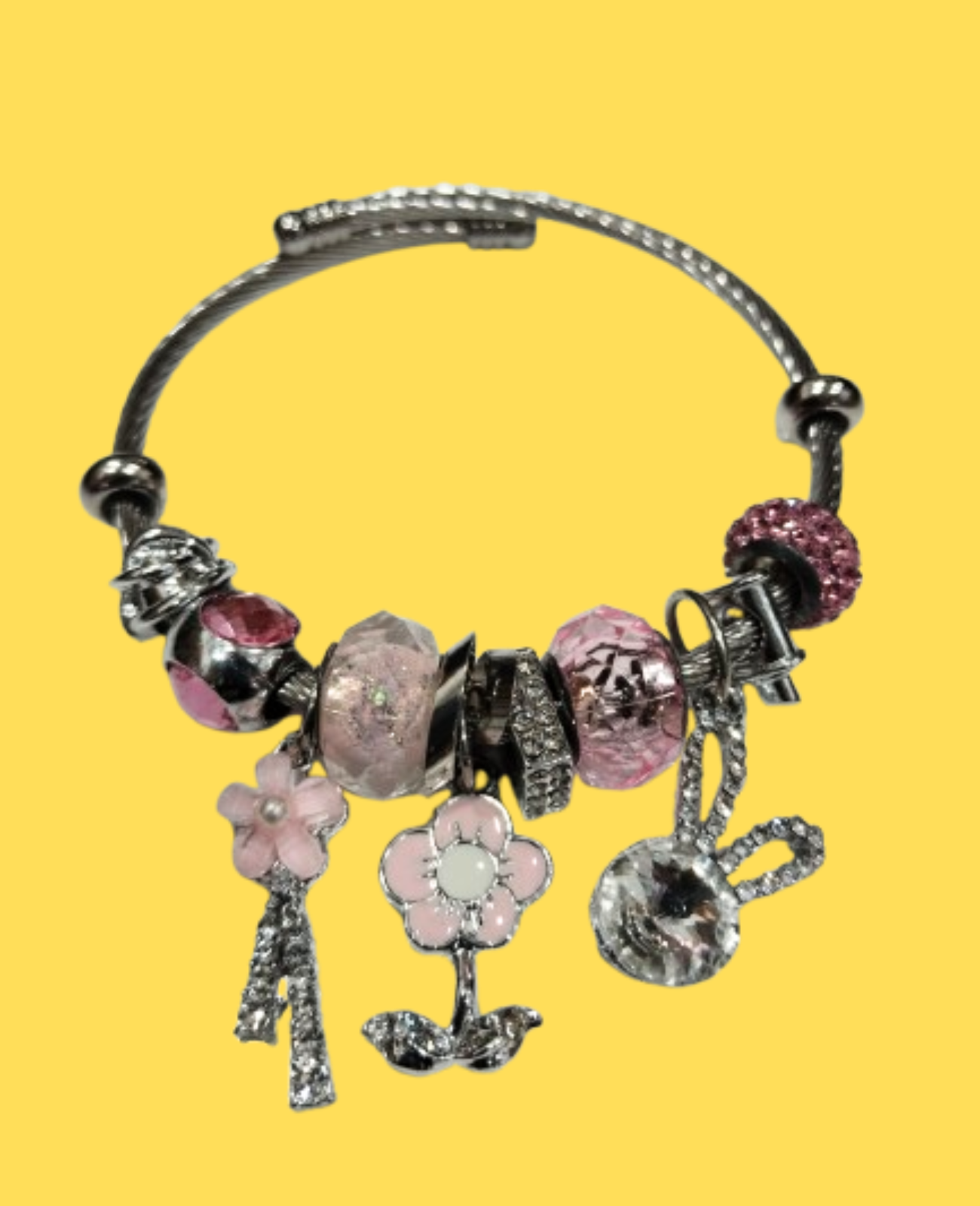 Solmaz Gül Kutusunda Pembe Pandora Bileklik Hediye Seti HEDİYE SETLERİ