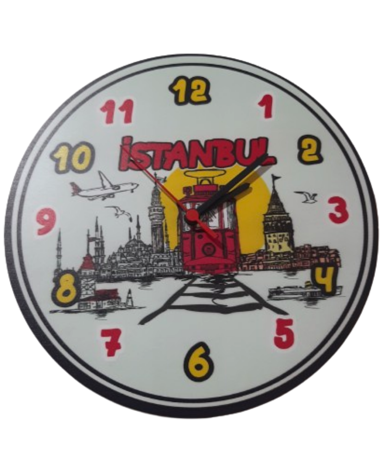İstanbul Temalı Çocuk Odası Duvar Saati Sessiz Mekanizma DUVAR SAATLERİ