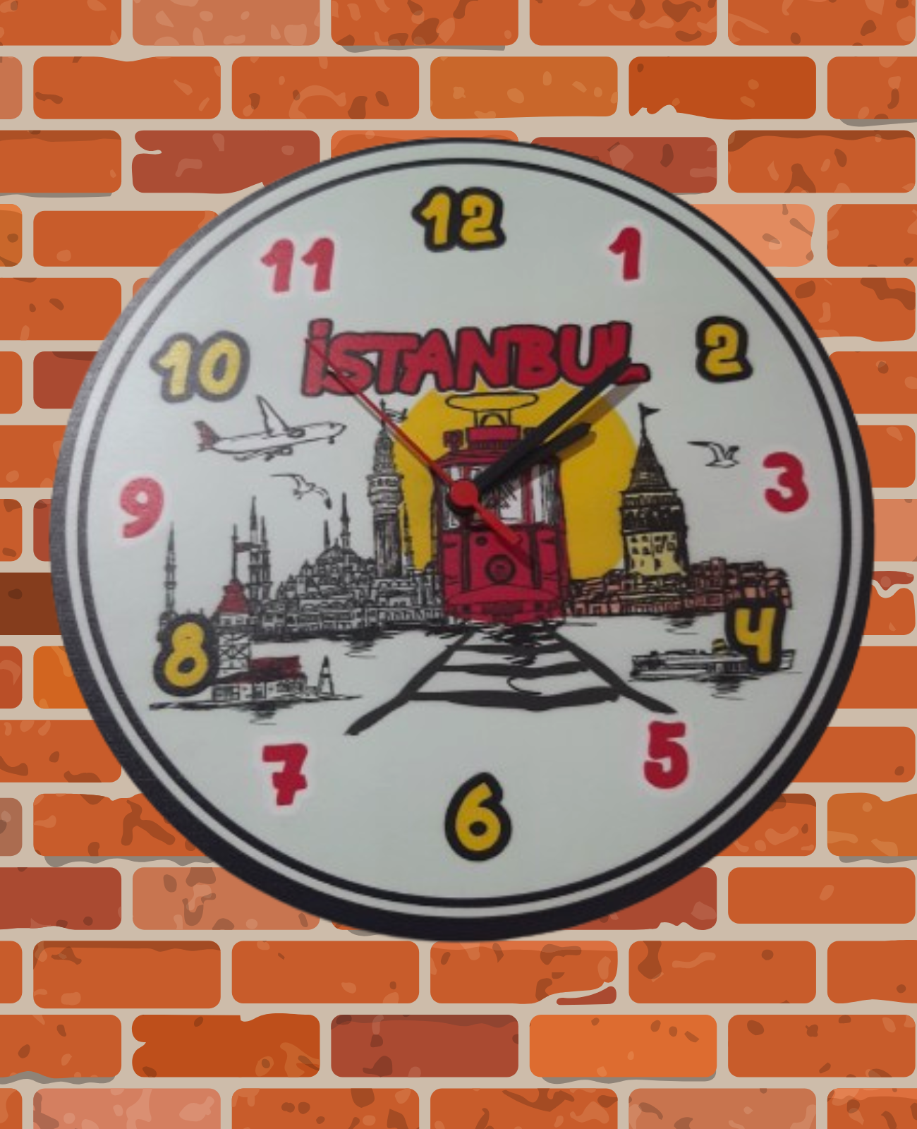İstanbul Temalı Çocuk Odası Duvar Saati Sessiz Mekanizma DUVAR SAATLERİ