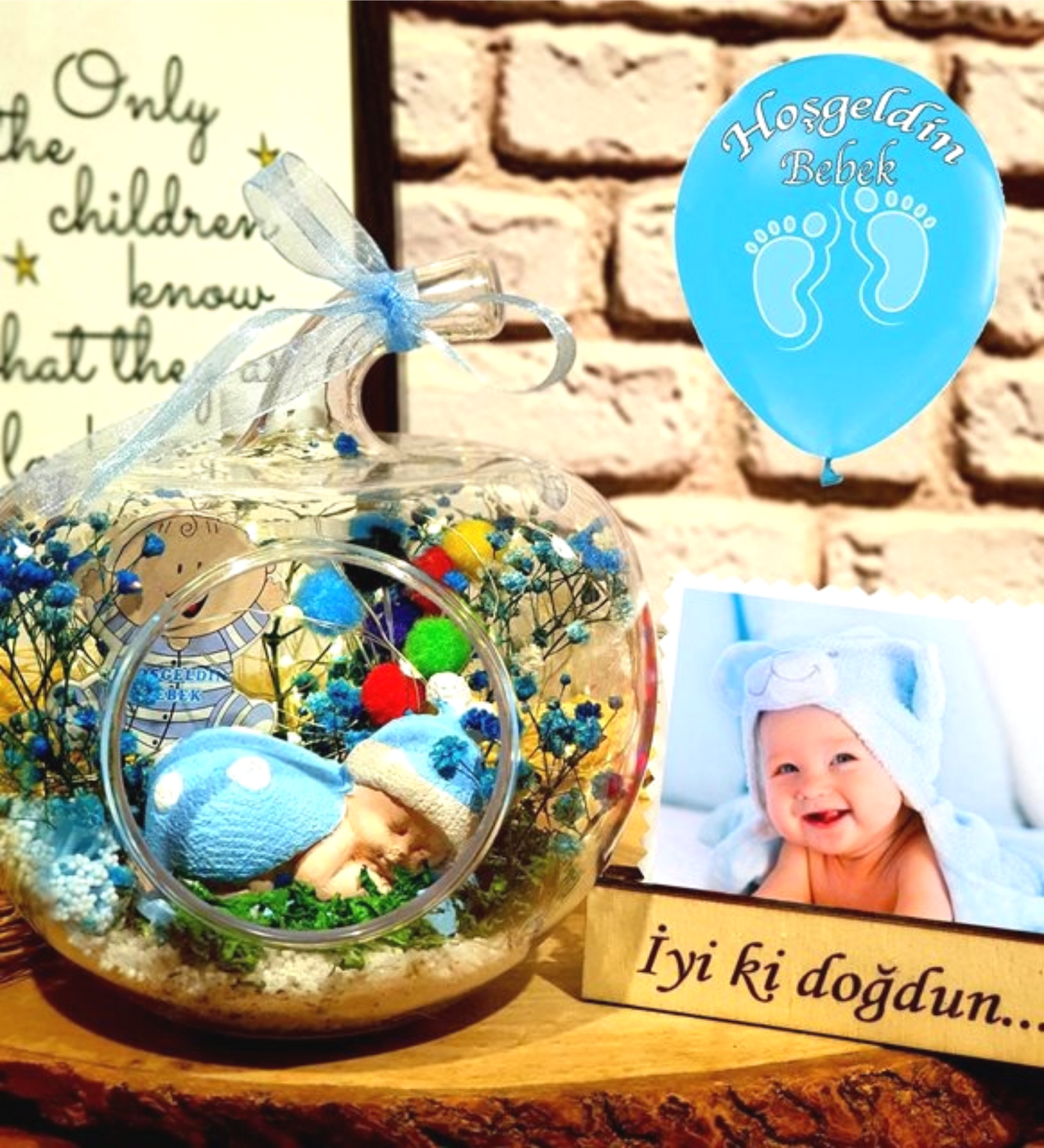 Erkek Bebek Kişiye Özel İyiki Doğdun Hediye Seti Yeni Doğan Bebek Hediyesi BEBEK HEDİYESİ