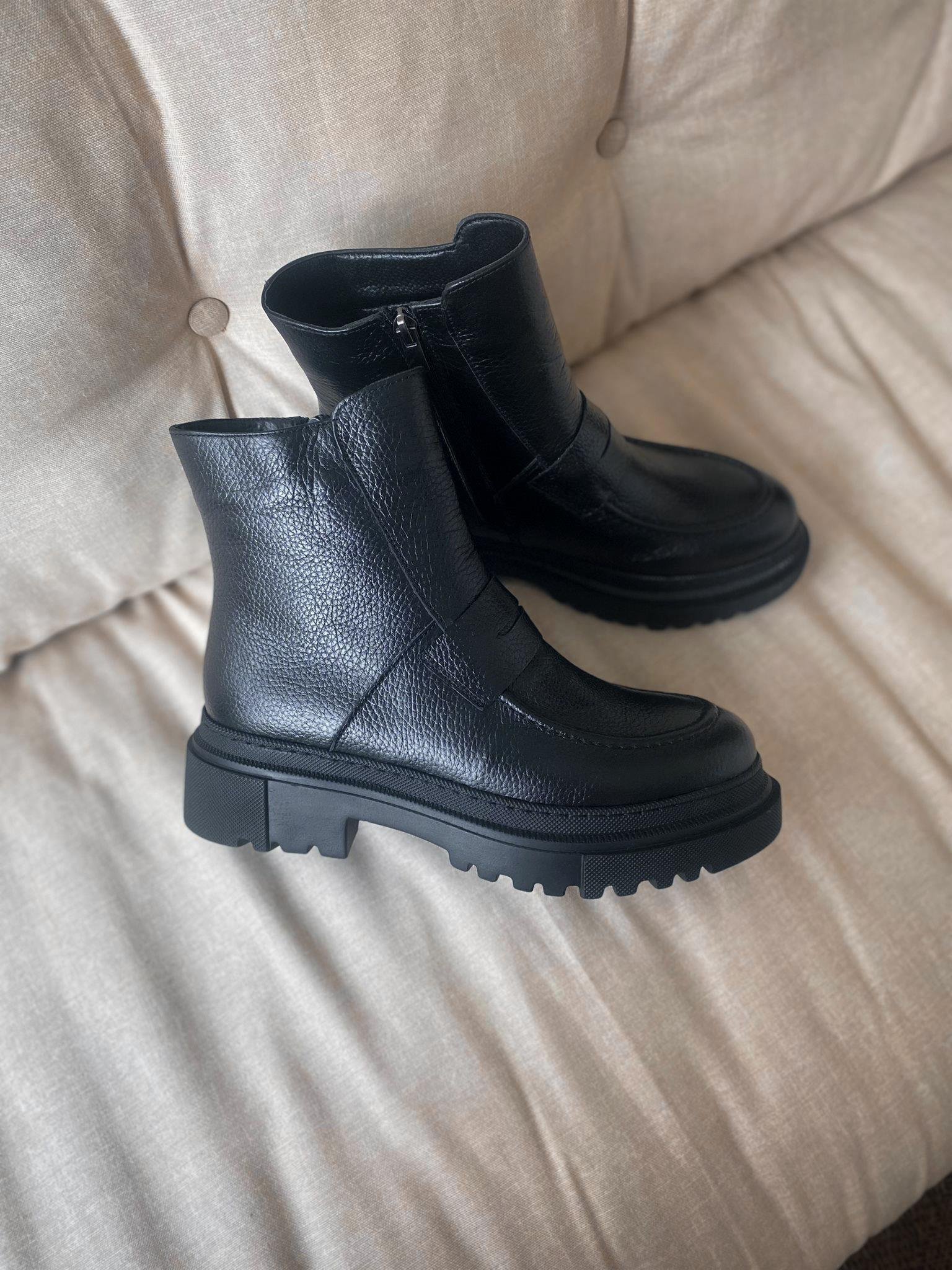 Alice Kadın Hakiki Deri Loafer Bot Siyah