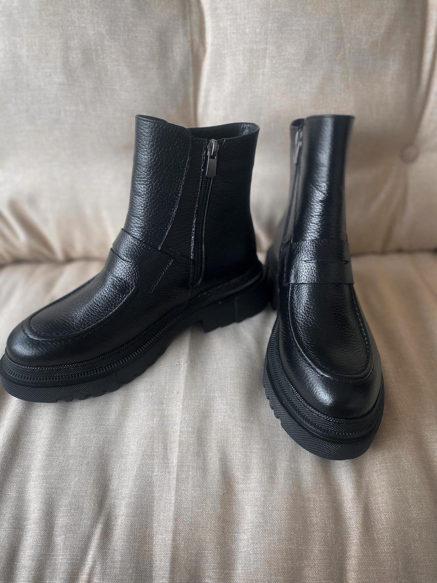 Alice Kadın Hakiki Deri Loafer Bot Siyah