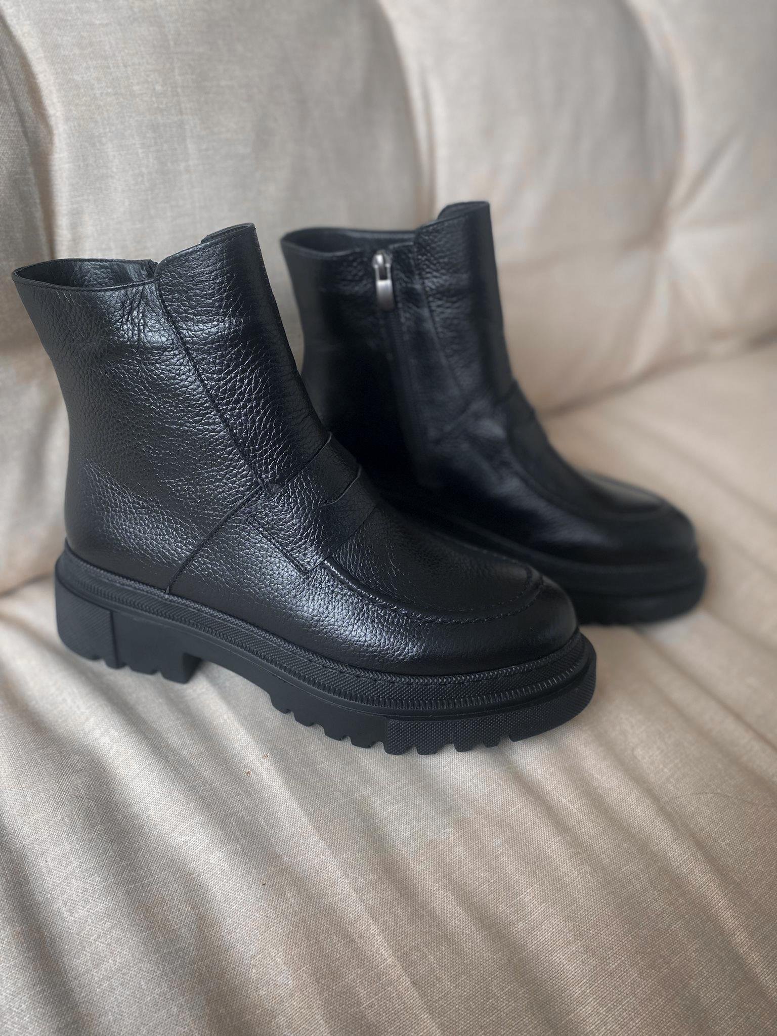Alice Kadın Hakiki Deri Loafer Bot Siyah