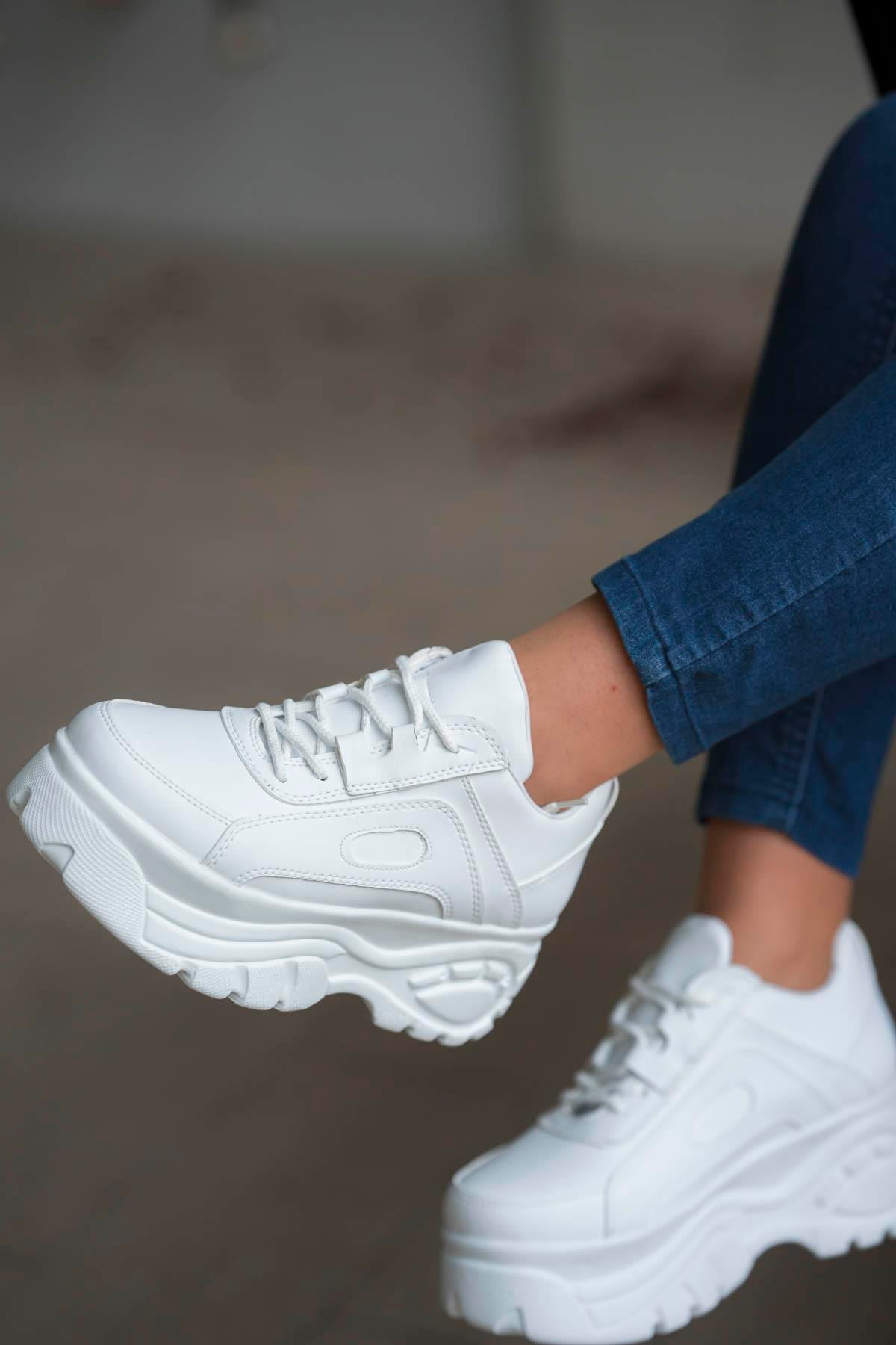 Belinda Kalın Tabanlı Kadın Sneaker Beyaz