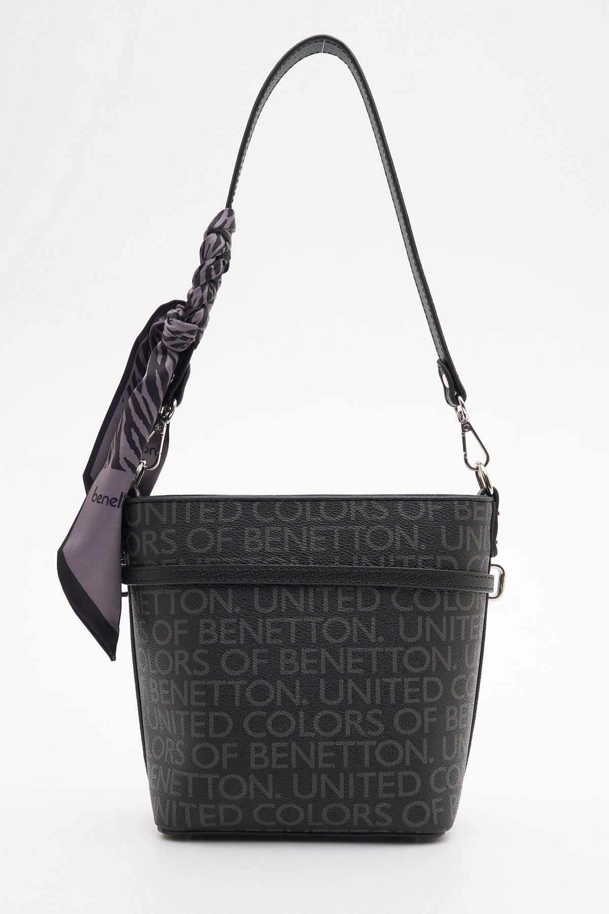 Benetton 1914 Kadın Deri Kol Çantası Siyah