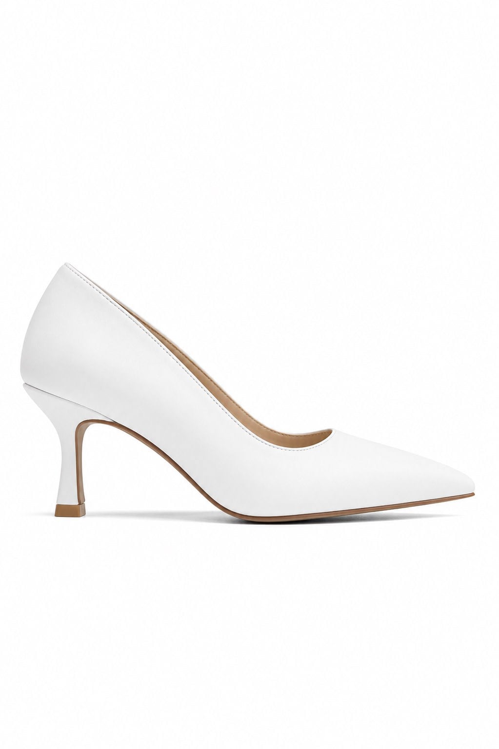 Monat İnce Topuklu Deri Stiletto Beyaz