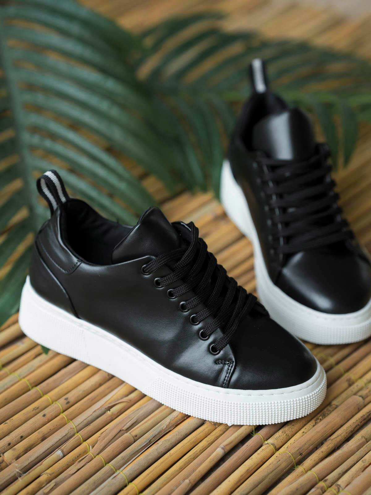 Very Kadın Deri Bağcıklı Spor Ayakkabı Siyah