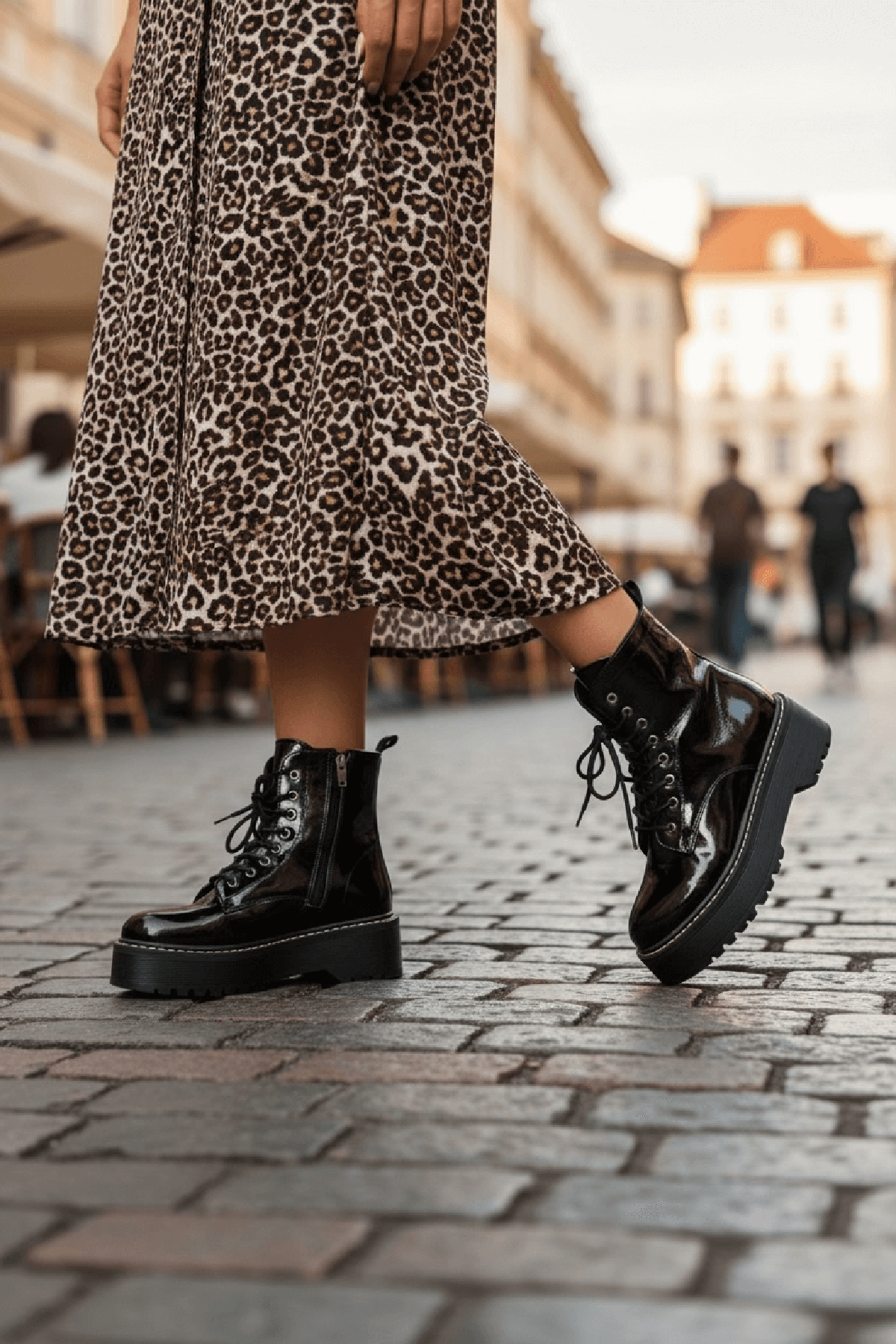 Armoni Siyah Rugan (5 Cm Kalın Tabanlı )  Kadın Günlük Postal