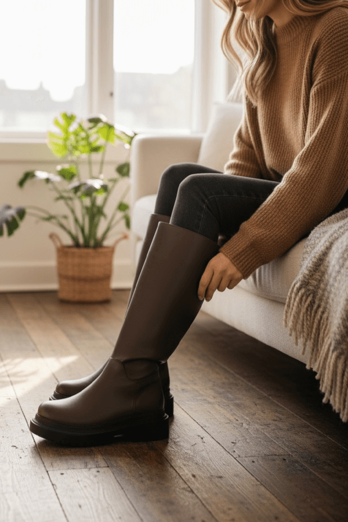 Blanca Kahverengi Çekme Yanı Fermuarlı Günlük Kadın Çizme