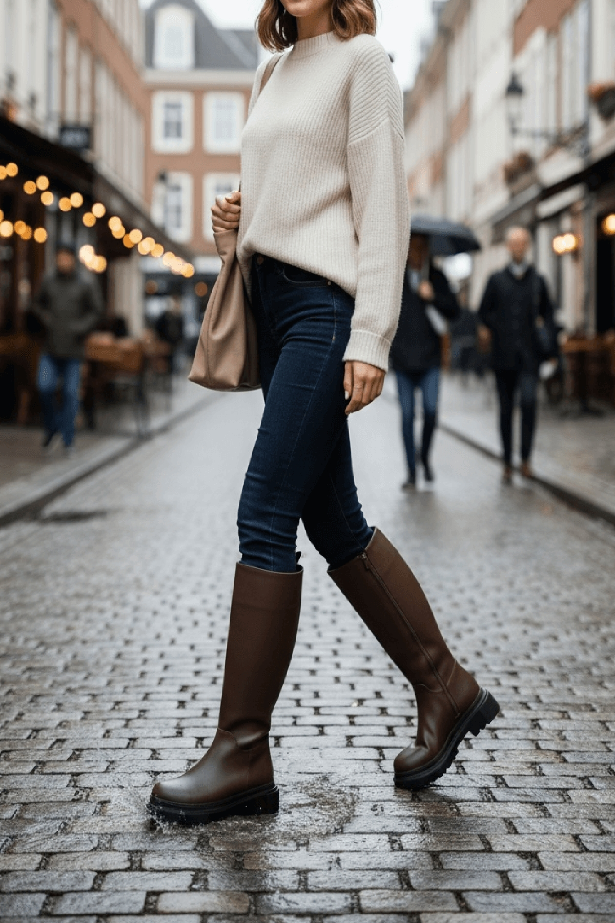 Blanca Kahverengi Çekme Yanı Fermuarlı Günlük Kadın Çizme