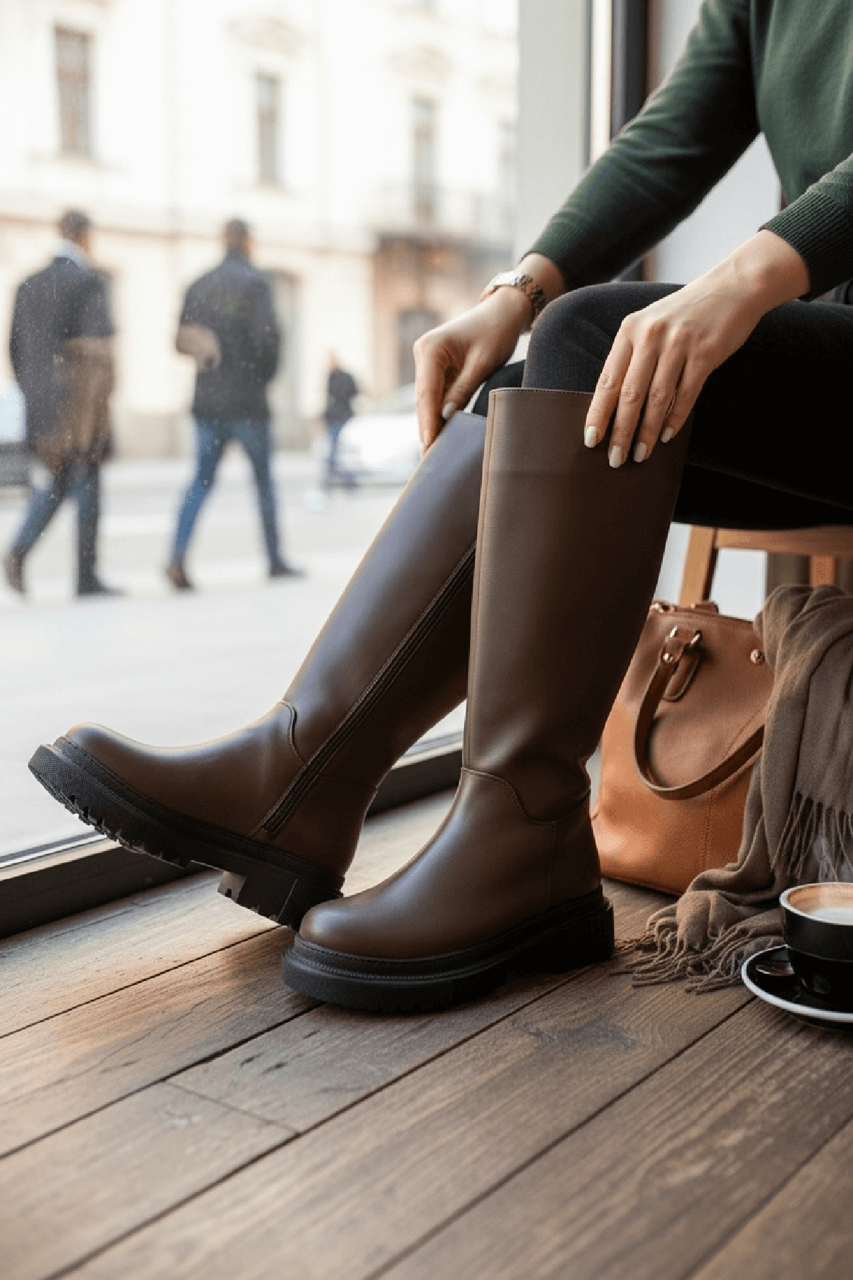 Blanca Kahverengi Çekme Yanı Fermuarlı Günlük Kadın Çizme