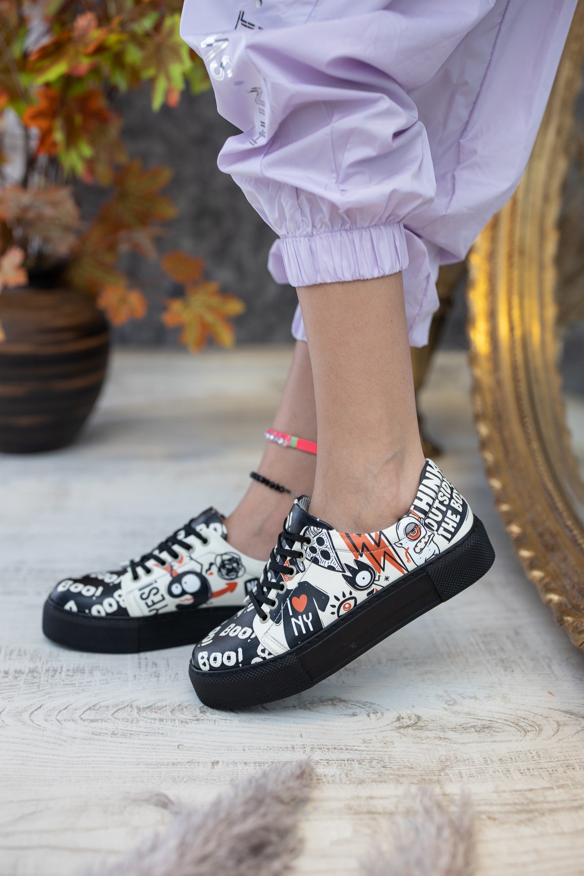 Farah Kedi Baskılı Günlük Sneaker