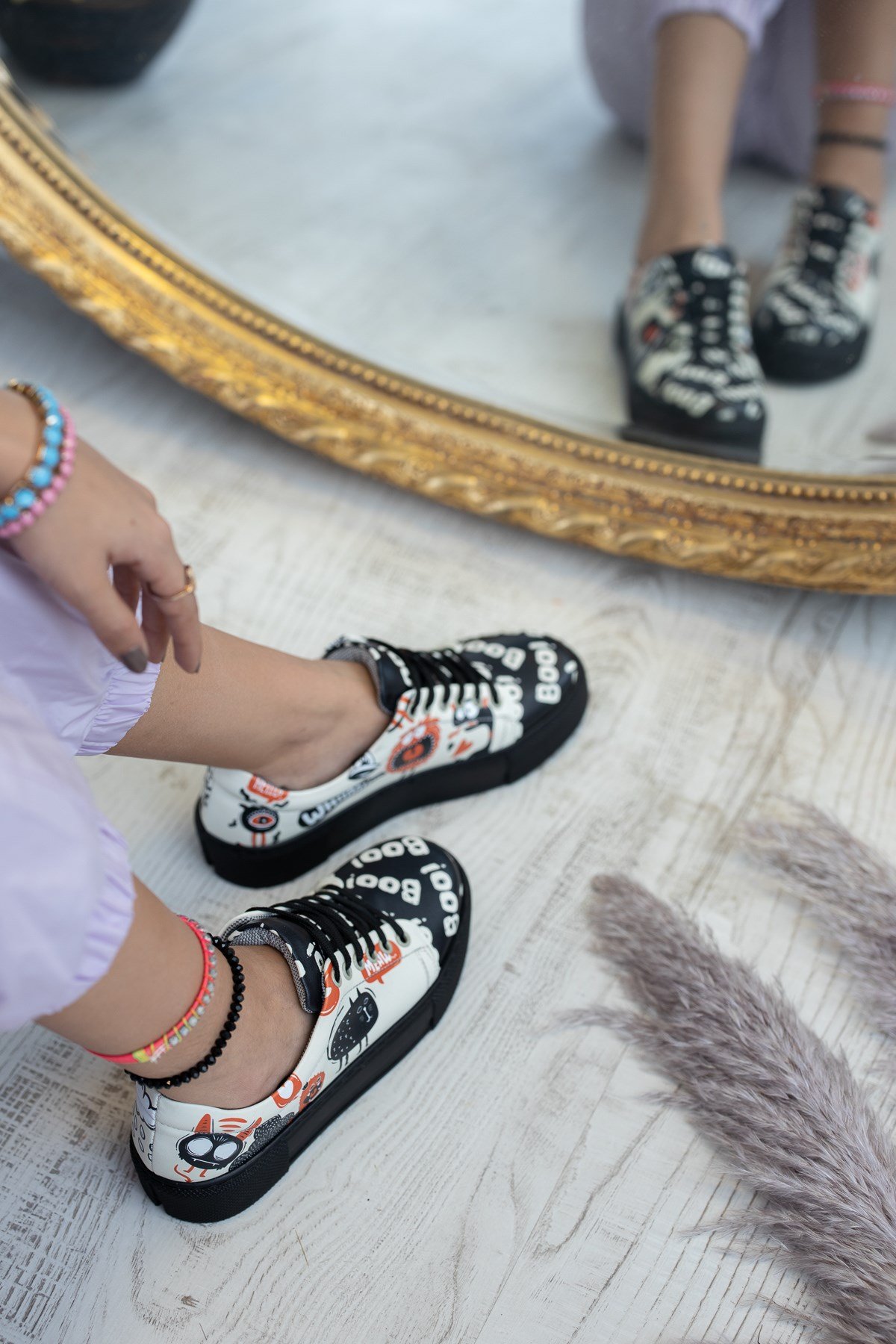 Farah Kedi Baskılı Günlük Sneaker