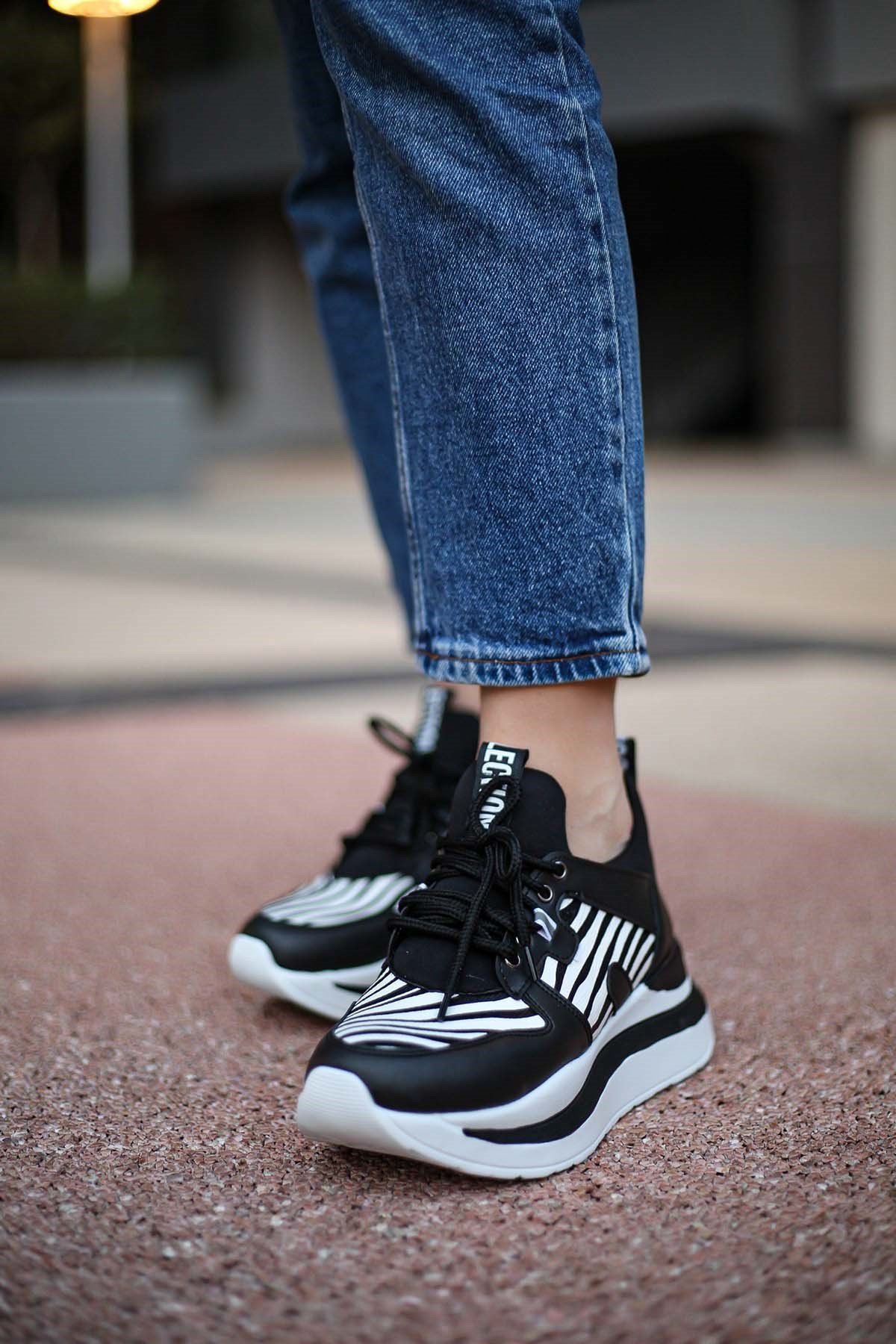 Hugo Siyah Zebra Sneakers