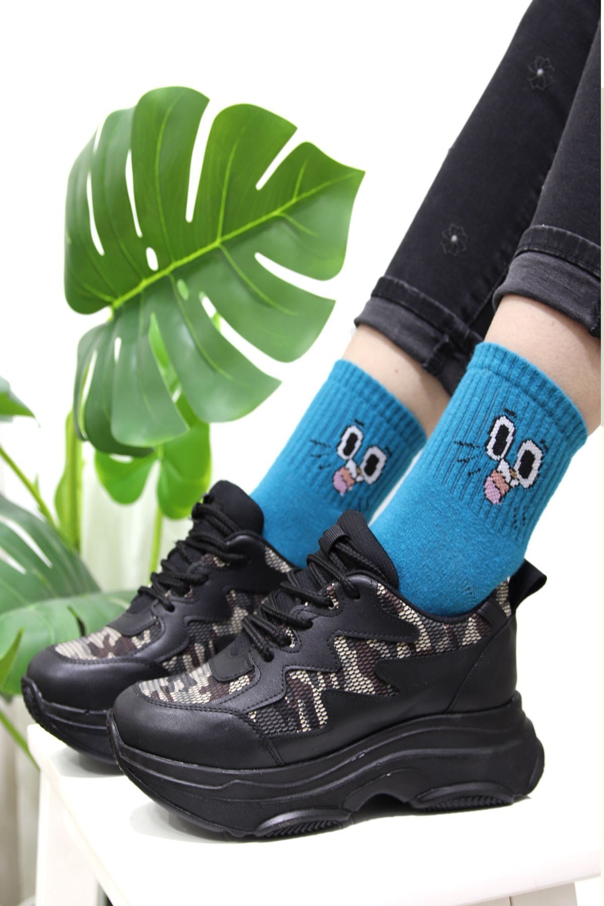 Rock Kamuflaj Desenli Sneaker