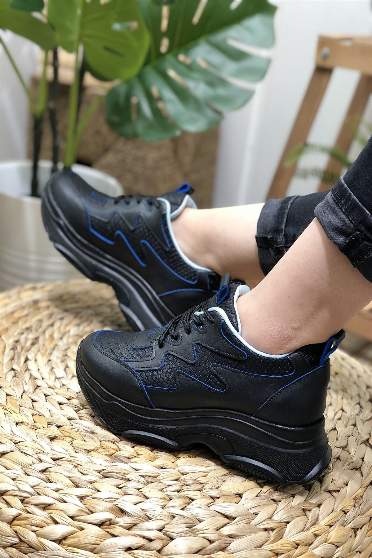Rock Yılan Desenli Sneaker