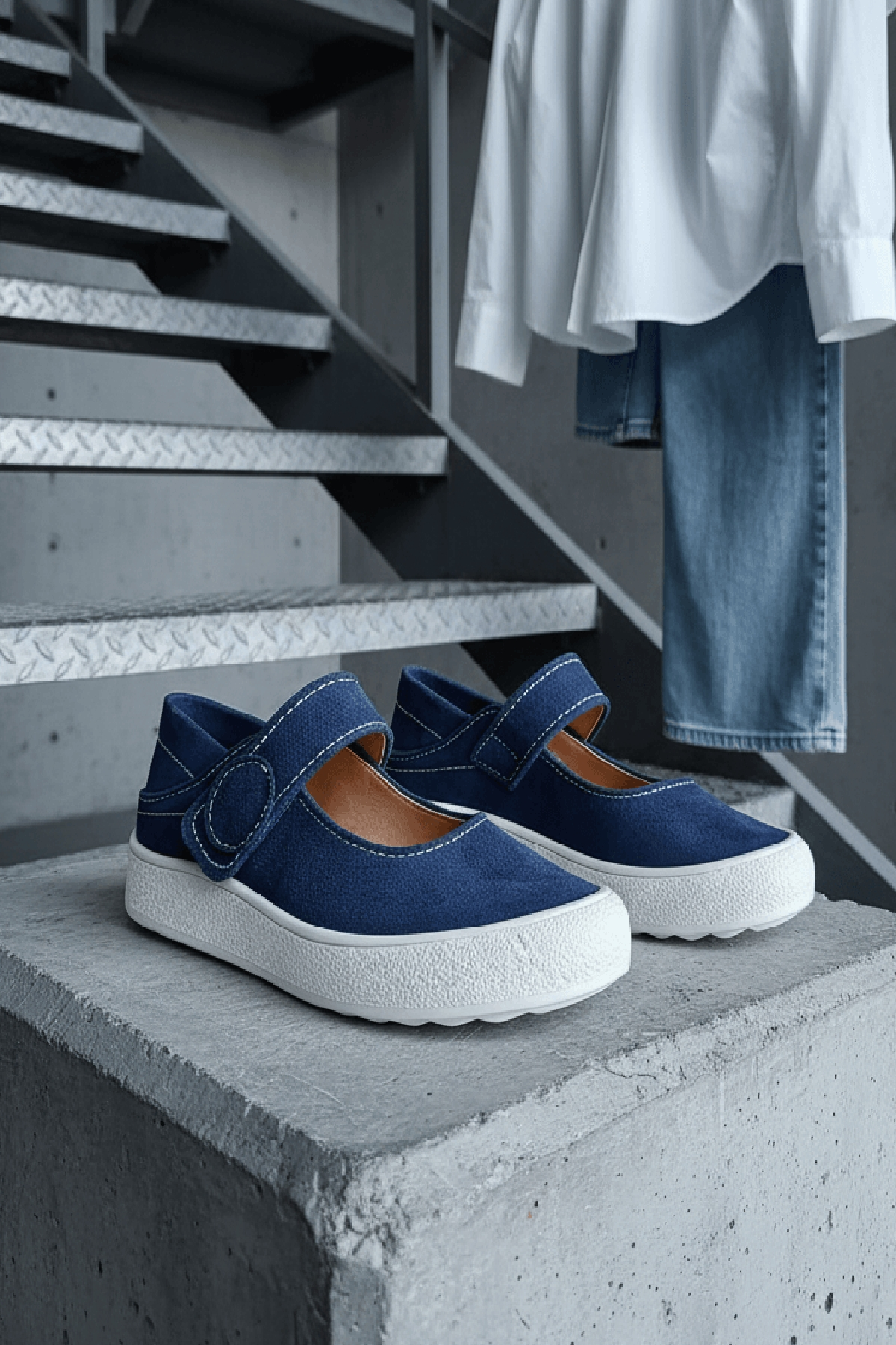 Varius Lacivert Süet ( 3 cm Topuklu ) Yuvarlak Burunlu  Detaylı Loafer Ayakkabı
