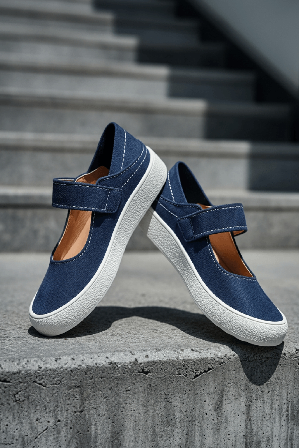 Varius Lacivert Süet ( 3 cm Topuklu ) Yuvarlak Burunlu  Detaylı Loafer Ayakkabı