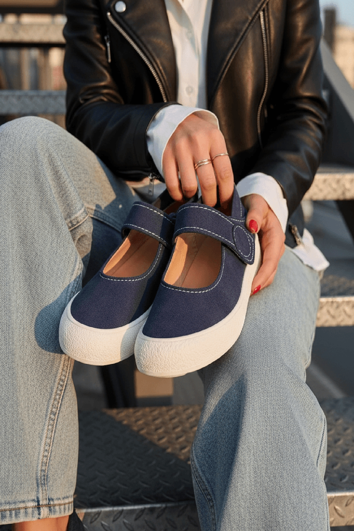 Varius Lacivert Süet ( 3 cm Topuklu ) Yuvarlak Burunlu  Detaylı Loafer Ayakkabı