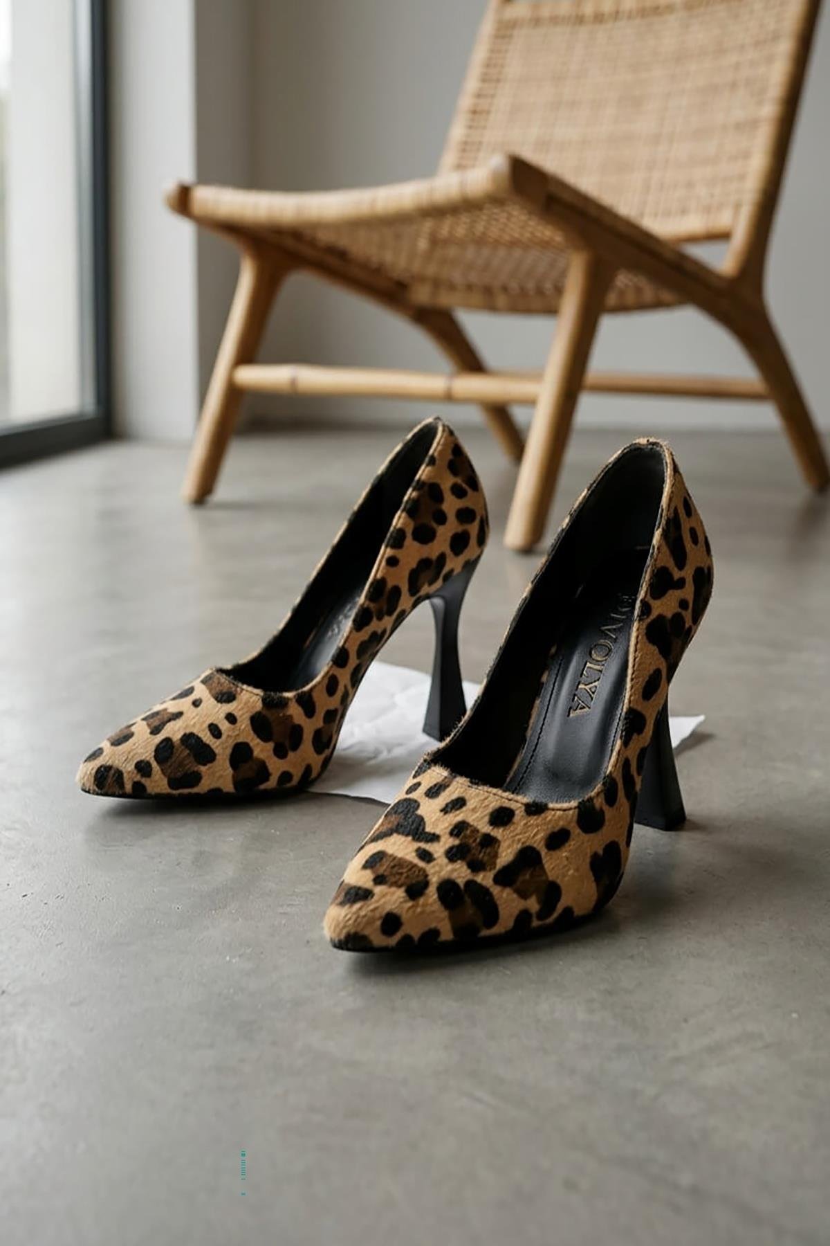 Vest Leopar (8cm) Topuk  Boyu Günlük Kullanım Stiletto