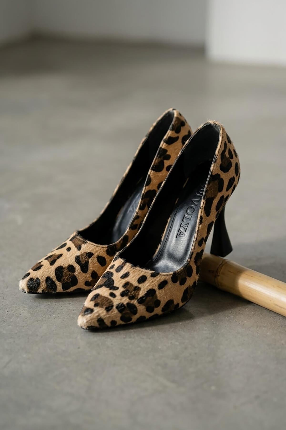 Vest Leopar (8cm) Topuk  Boyu Günlük Kullanım Stiletto