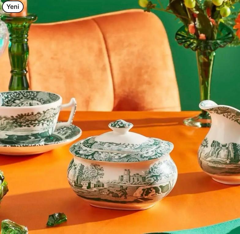 Spode Heritage Green Italian Şekerlik