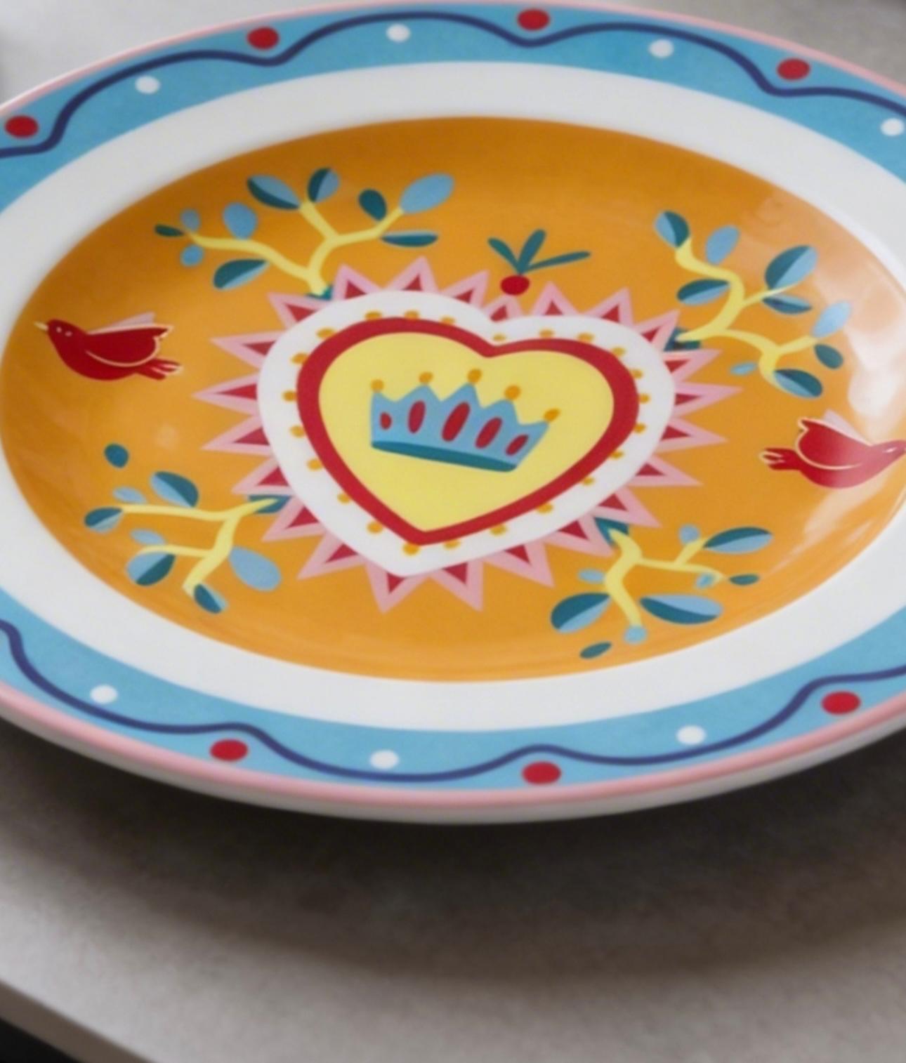 Baci Milano Mamma Mia 6'lı Kalp Desenli Tabak Set