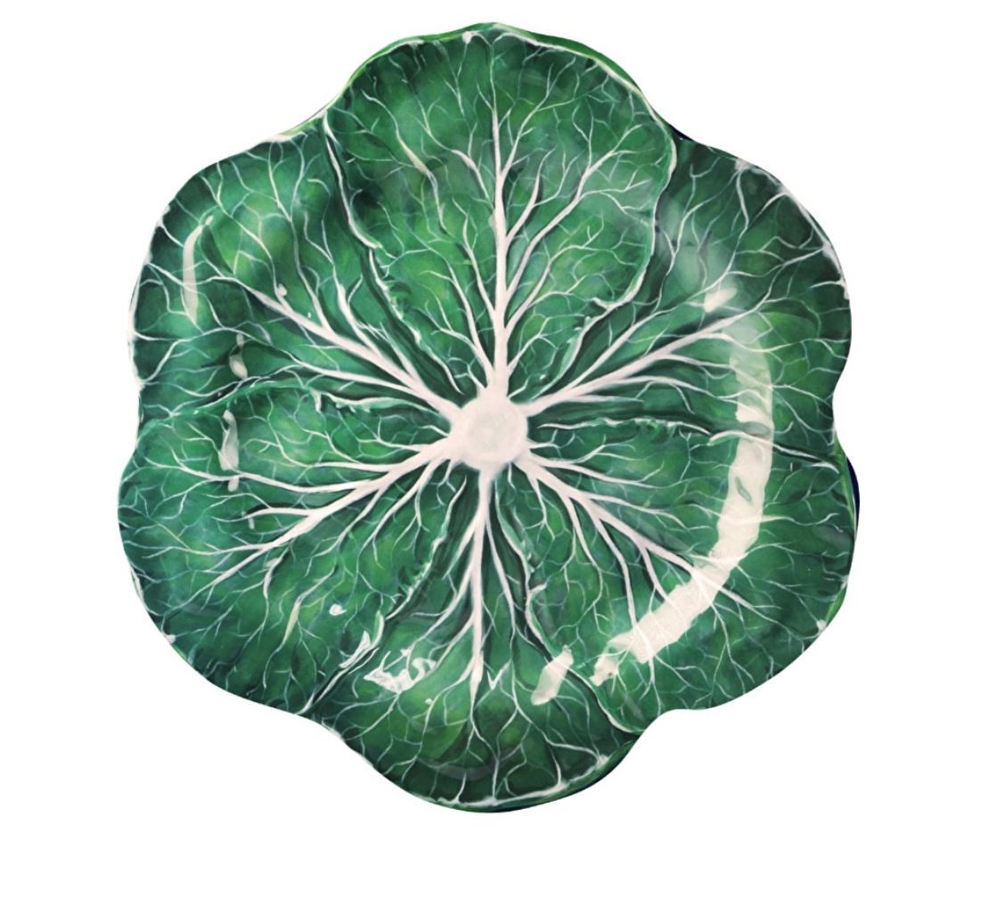 Baci Milano Botanica Çiçek Desenli Melamin Yeşil Servis Tabağı 28 cm