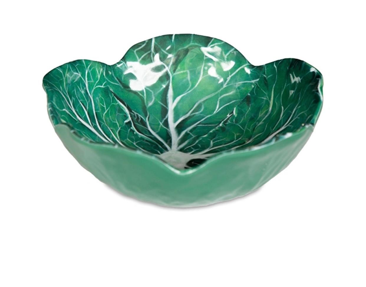 Baci Milano Botanica Çiçek Desenli Melamin Yeşil Çukur Tabak 18 cm