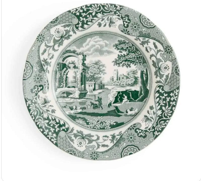 Spode Green Italian Porselen Pasta Tabağı