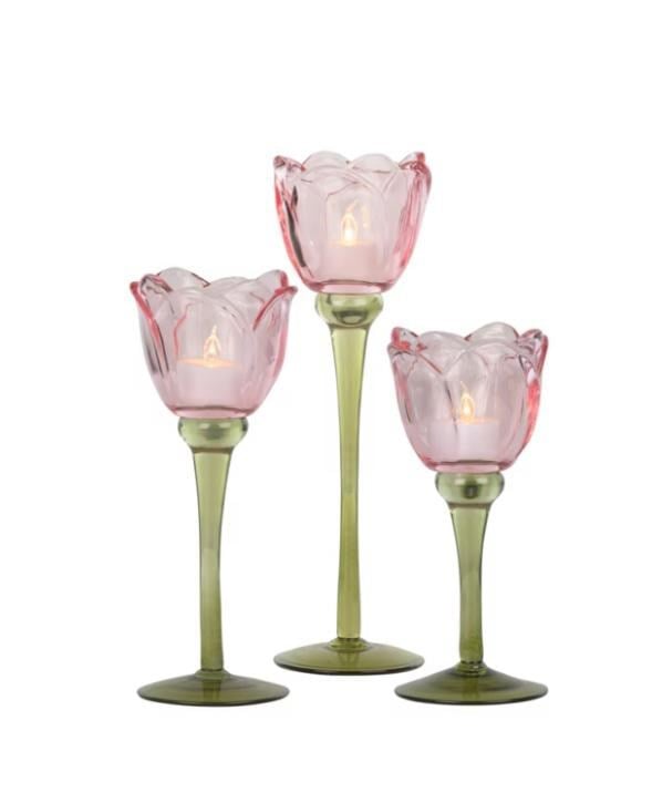 Pembe Cam Kadeh (27 CM)