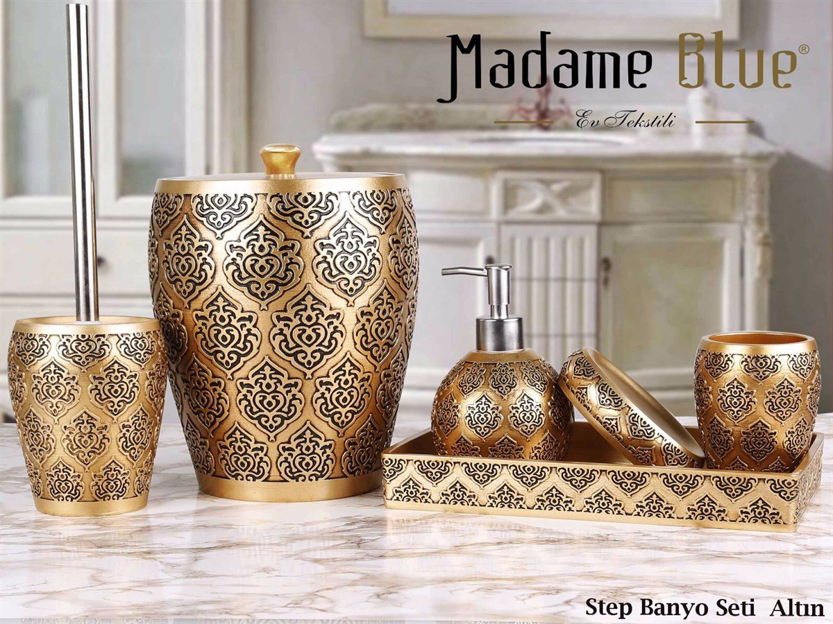 MADAME BLUE POLYESTER 5'Lİ BANYO SETİ