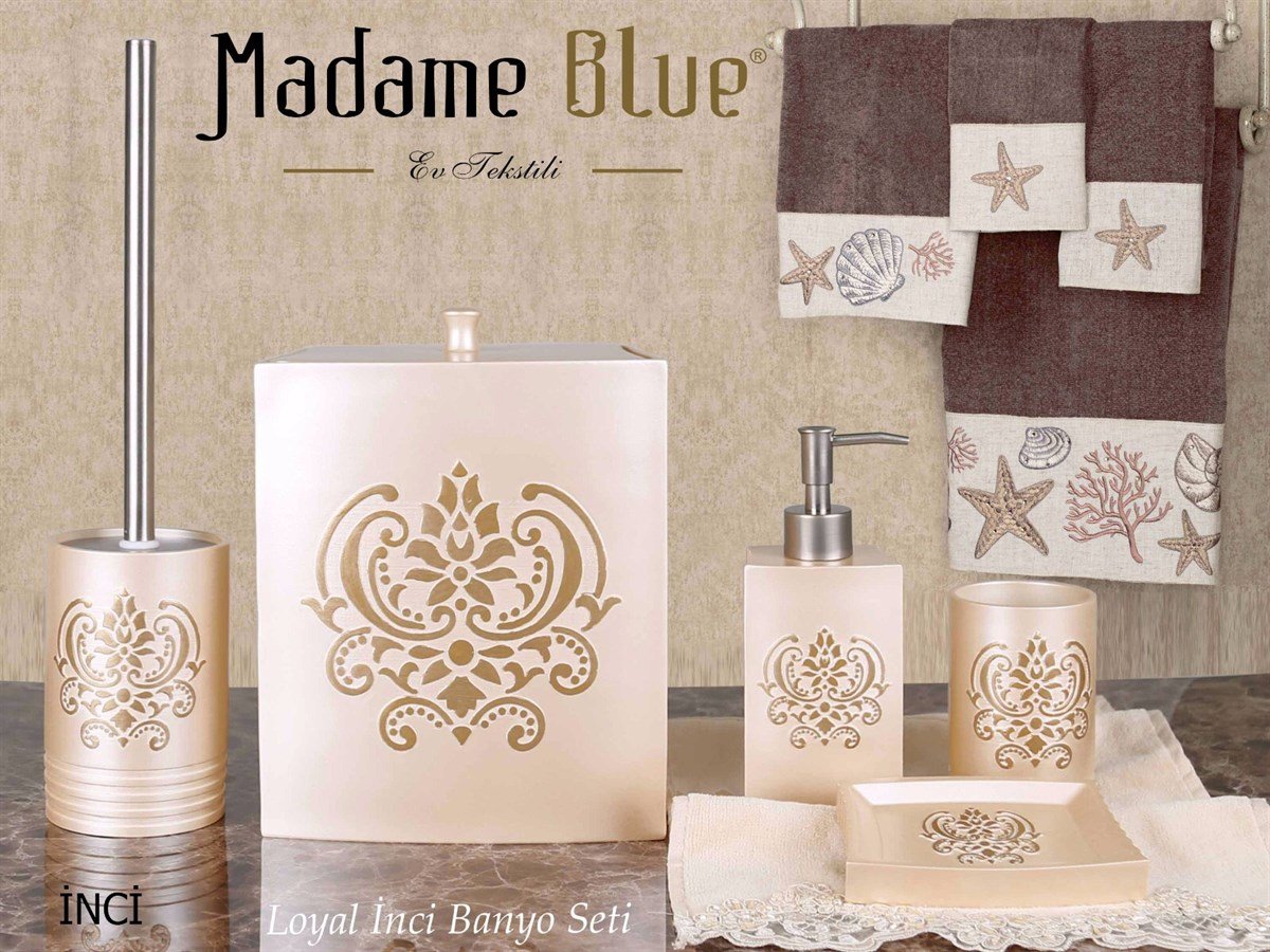 MADAME BLUE POLYESTER 5'Lİ BANYO SETİ