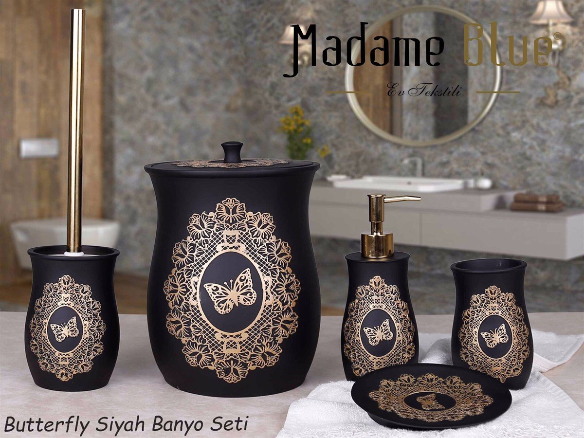 MADAME BLUE POLYESTER 5'Lİ BANYO SETİ