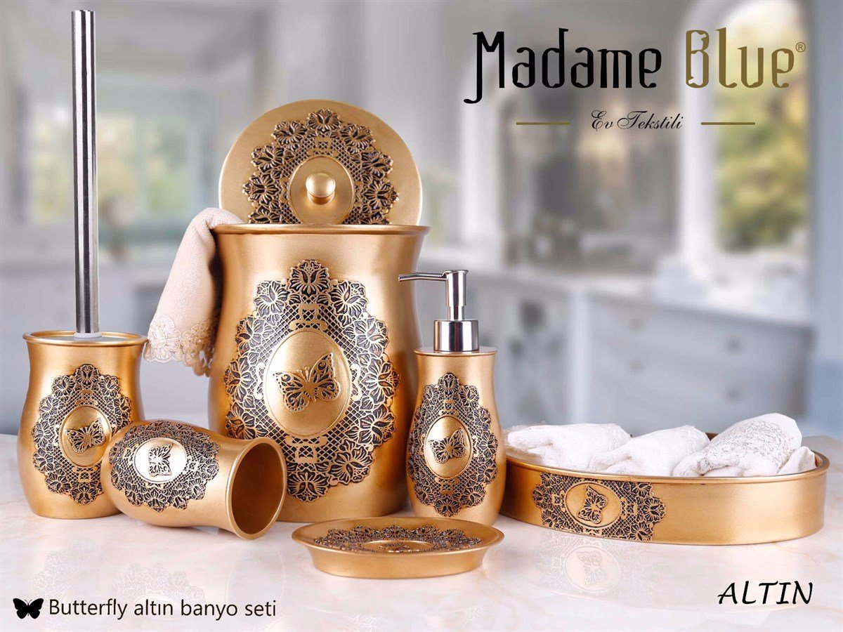 MADAME BLUE POLYESTER 5'Lİ BANYO SETİ