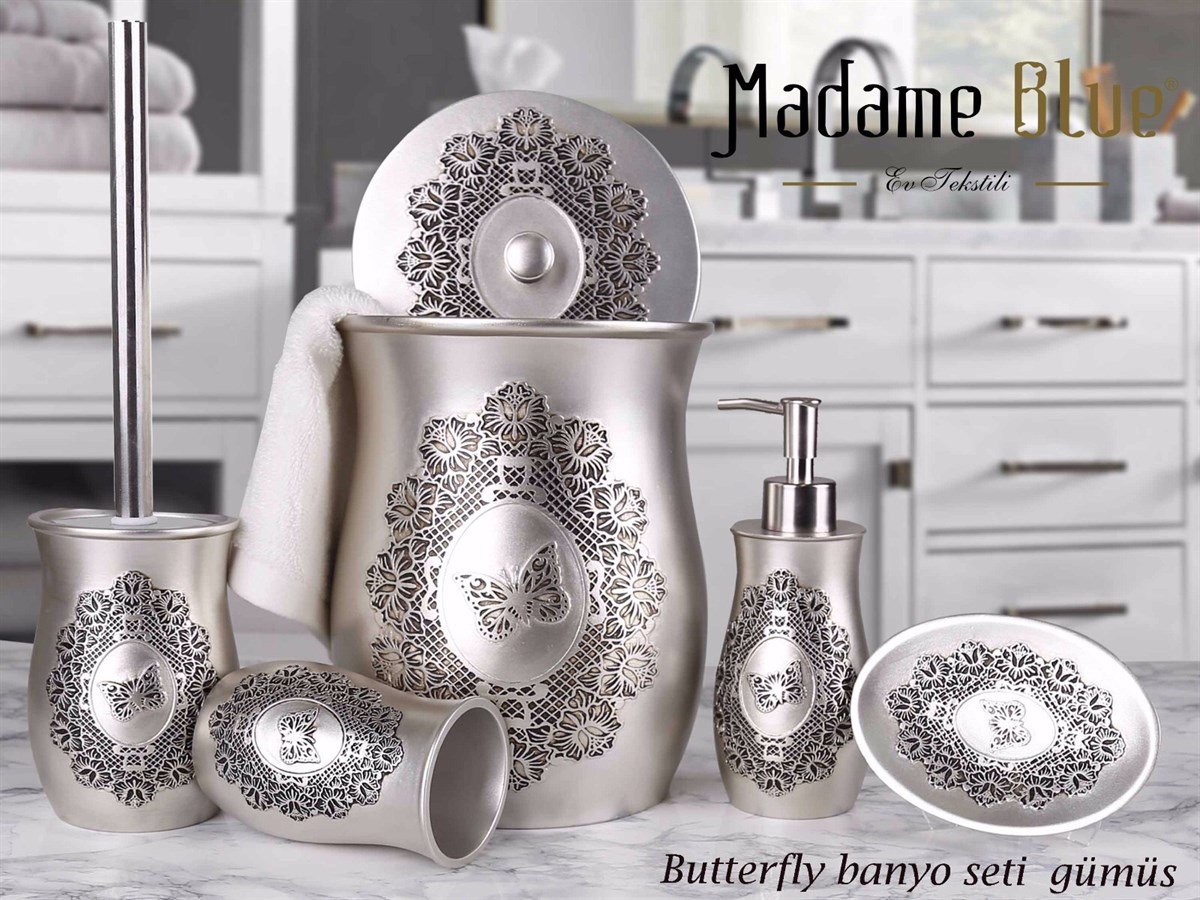 MADAME BLUE POLYESTER 5'Lİ BANYO SETİ